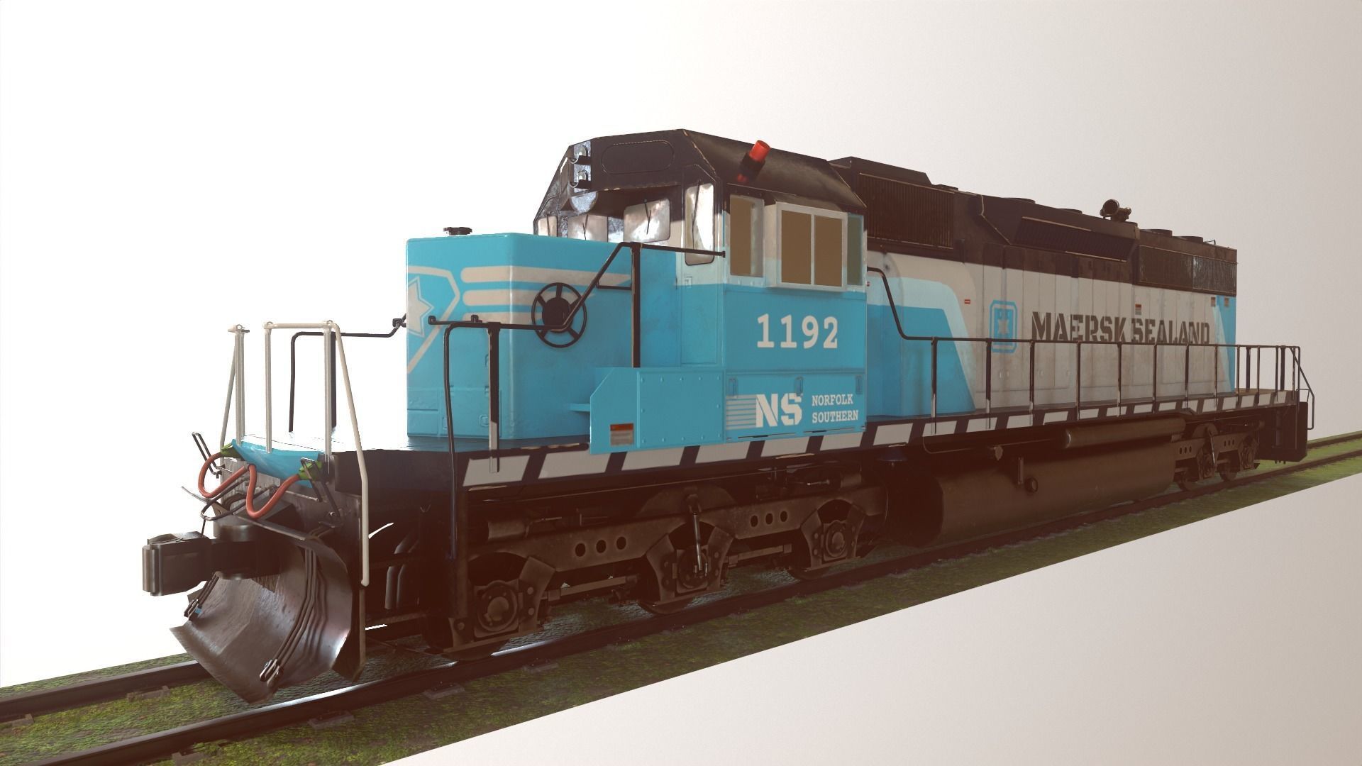 Locomotive Diesel Electric EMD SD40-2 Realistic Low-poly model Low-poly 3D model_22