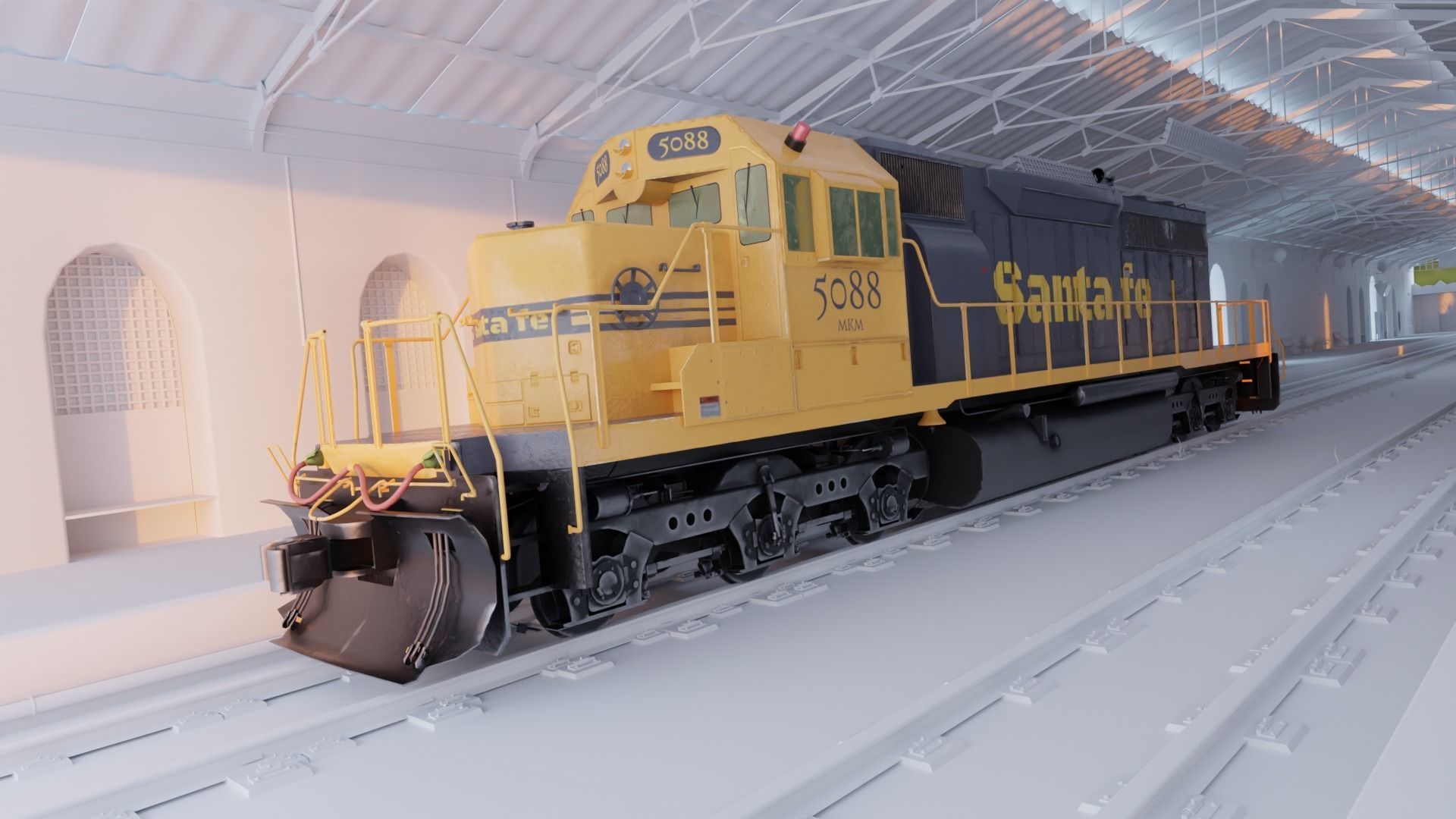 Locomotive Diesel Electric EMD SD40-2 Realistic Low-poly model Low-poly 3D model_11