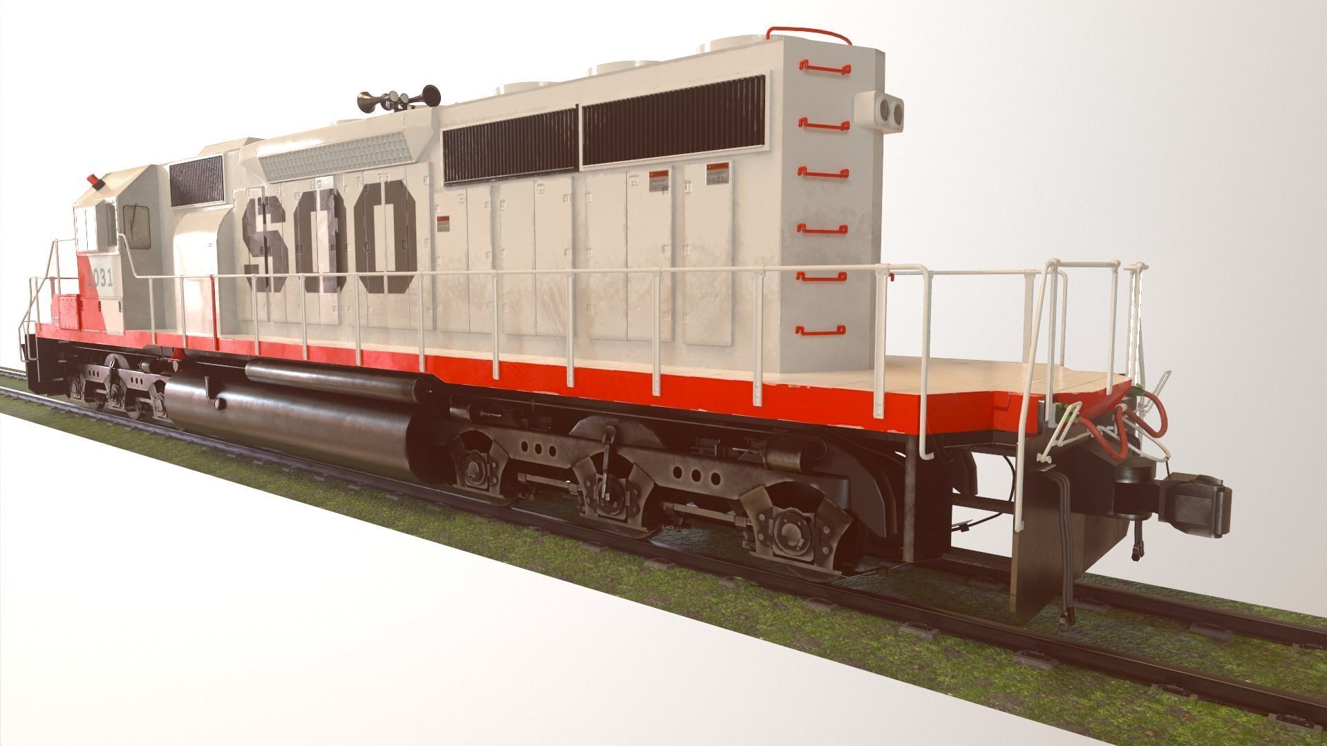 Locomotive Diesel Electric EMD SD40-2 Realistic Low-poly model Low-poly 3D model_32