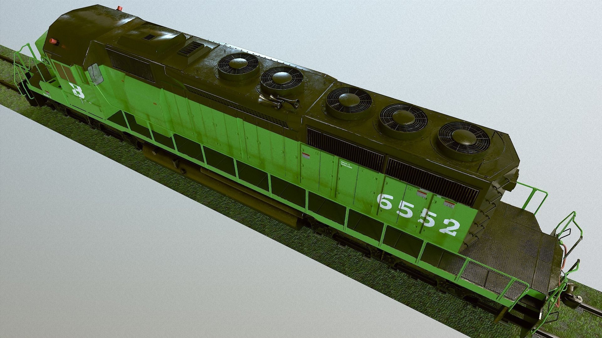 Locomotive Diesel Electric EMD SD40-2 Realistic Low-poly model Low-poly 3D model_21