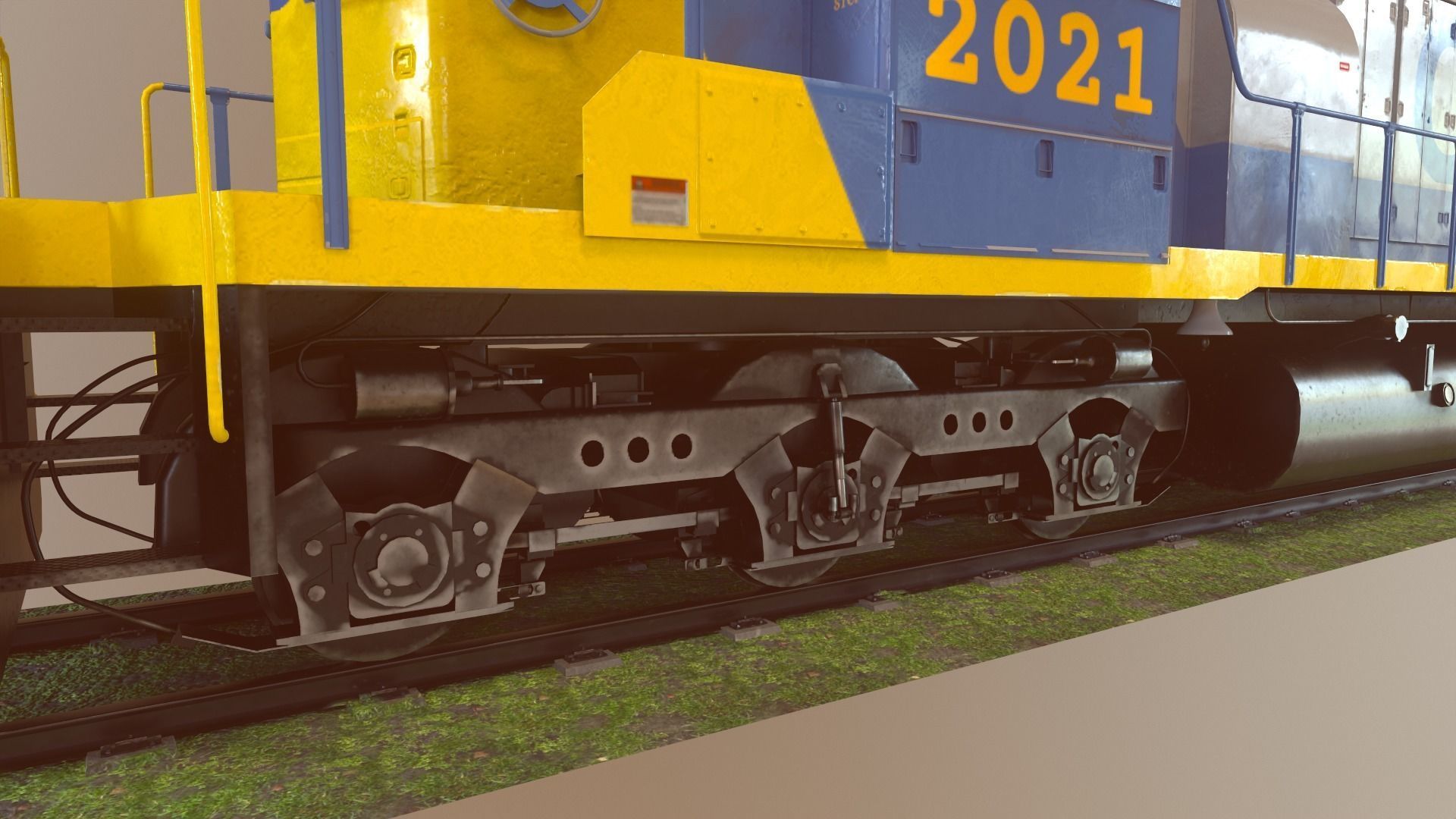 Locomotive Diesel Electric EMD SD40-2 Realistic Low-poly model Low-poly 3D model_17