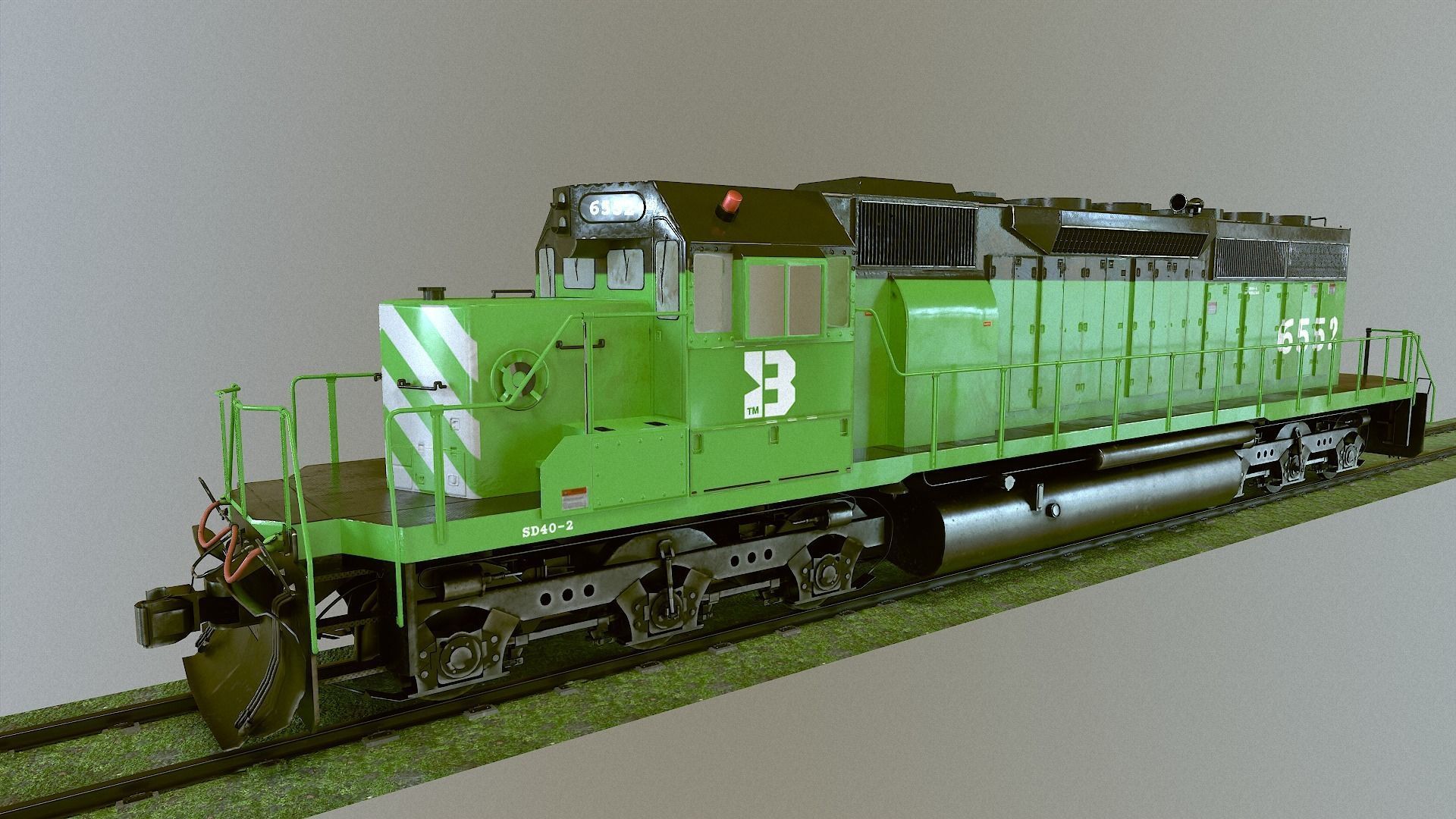 Locomotive Diesel Electric EMD SD40-2 Realistic Low-poly model Low-poly 3D model_19
