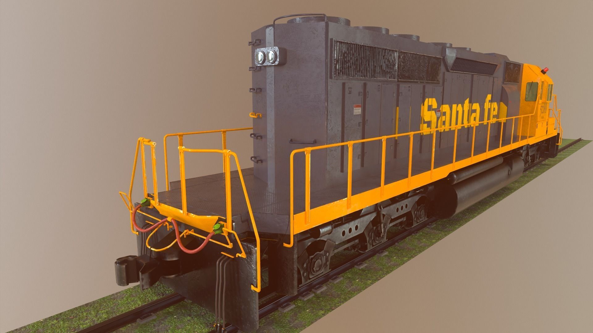 Locomotive Diesel Electric EMD SD40-2 Realistic Low-poly model Low-poly 3D model_31