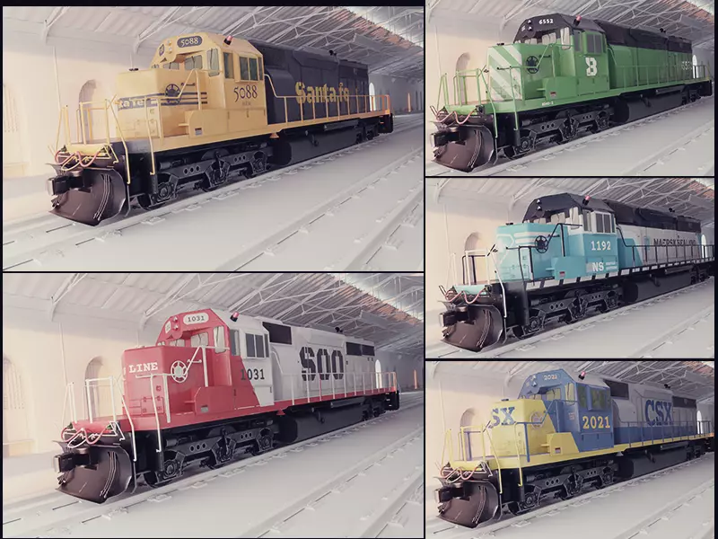 Locomotive Diesel Electric EMD SD40-2 Realistic Low-poly model Low-poly 3D model_0