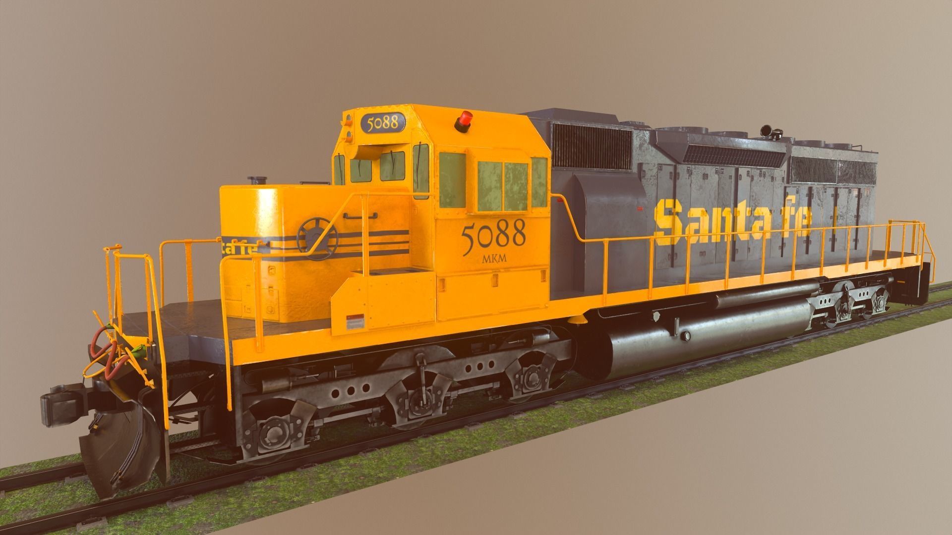 Locomotive Diesel Electric EMD SD40-2 Realistic Low-poly model Low-poly 3D model_28
