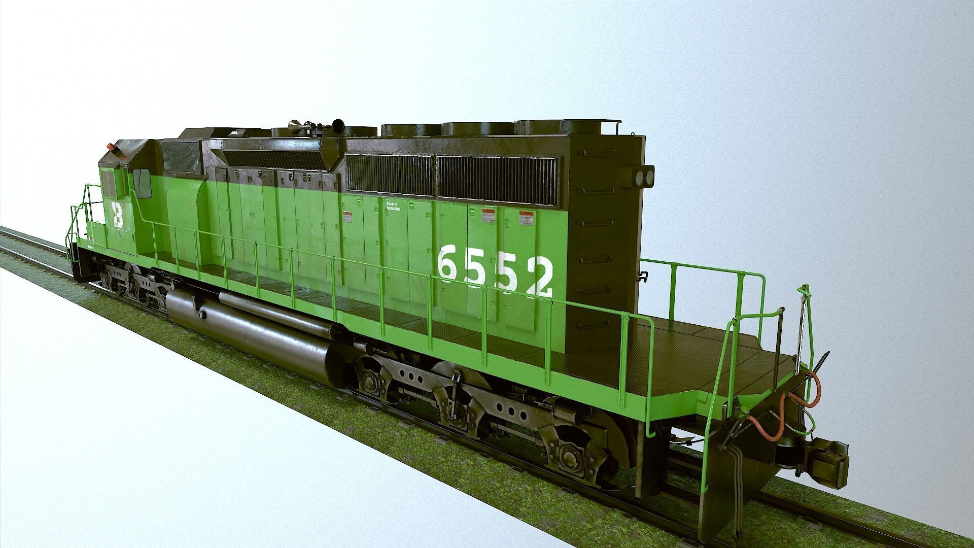 Locomotive Diesel Electric EMD SD40-2 Realistic Low-poly model Low-poly 3D model_20