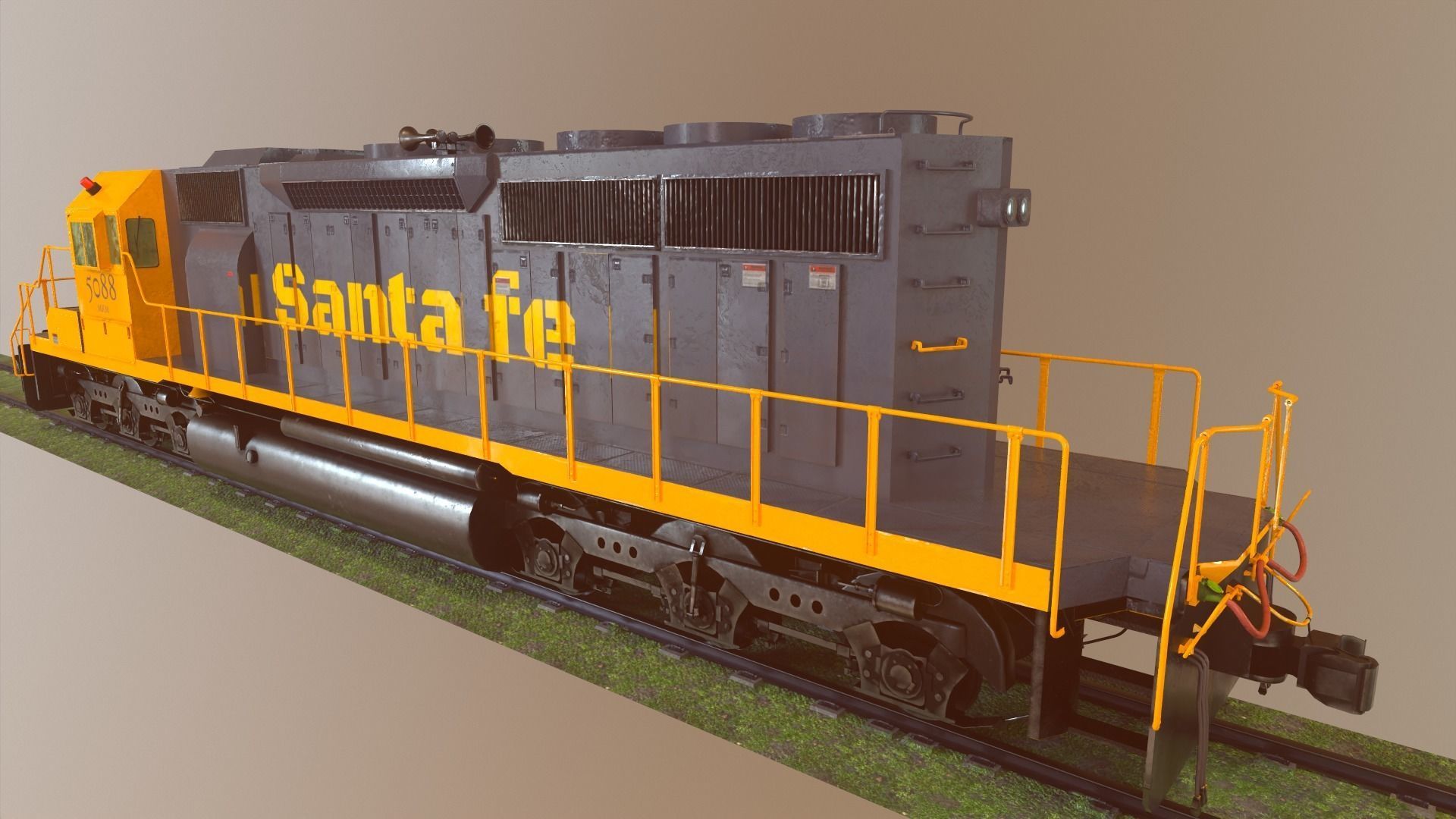 Locomotive Diesel Electric EMD SD40-2 Realistic Low-poly model Low-poly 3D model_29