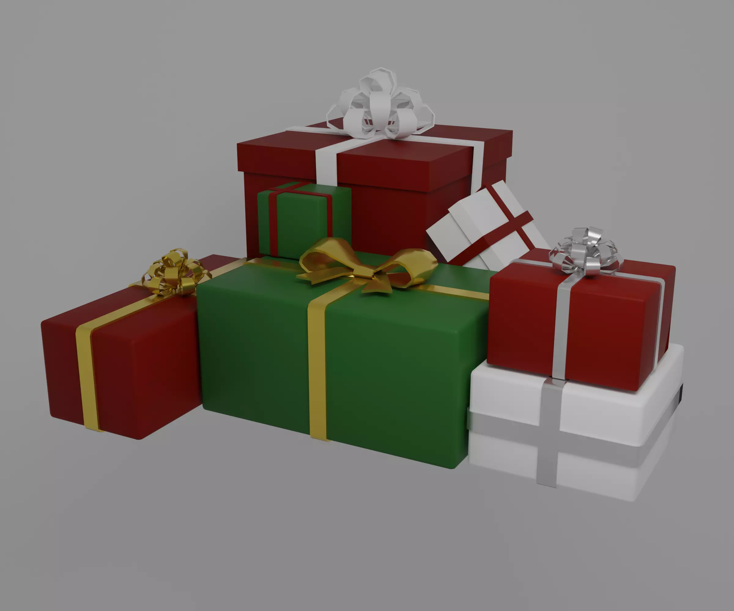 Gifts christmas presents Low-poly 3D model