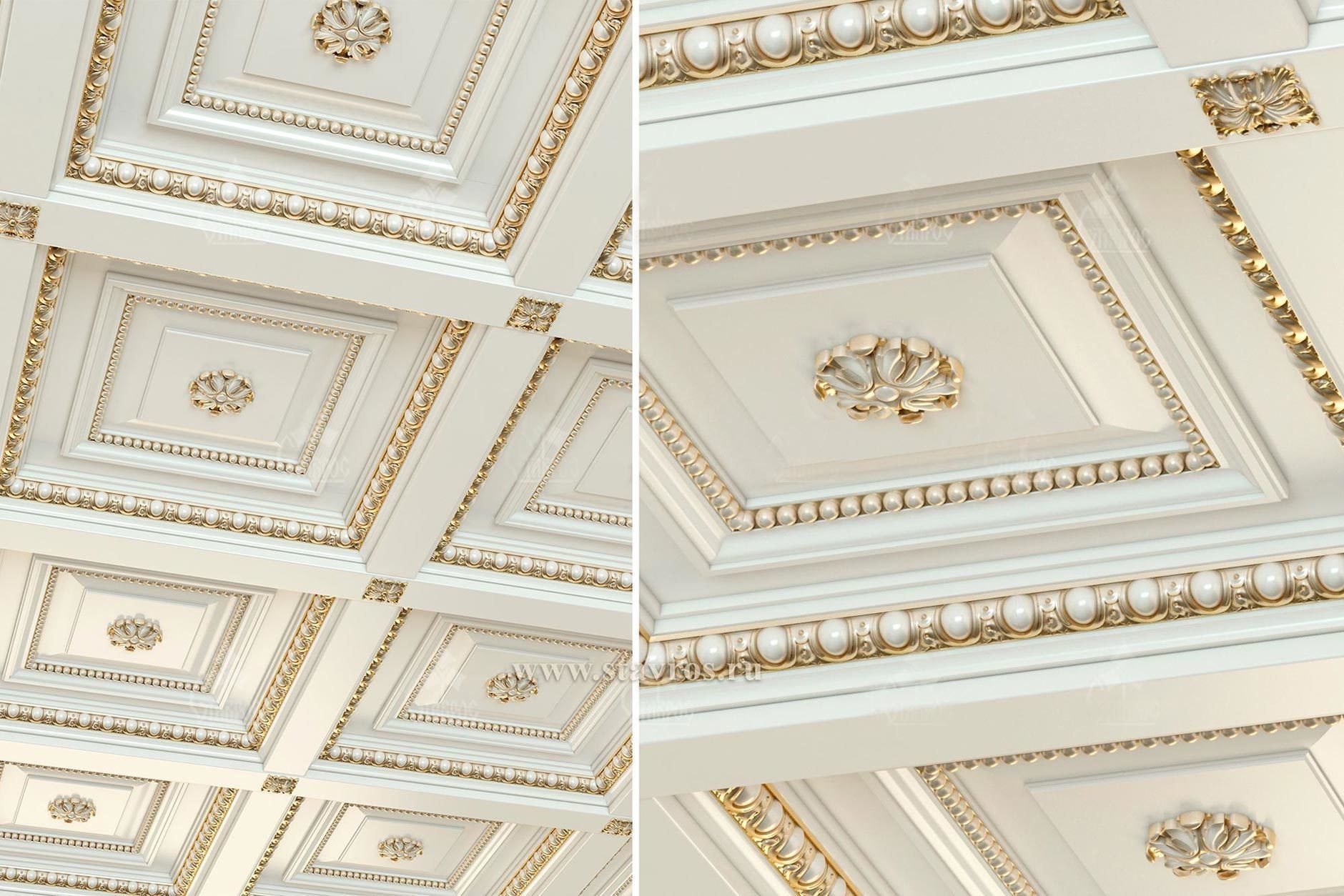 Classical coffered ceiling  3D model_5