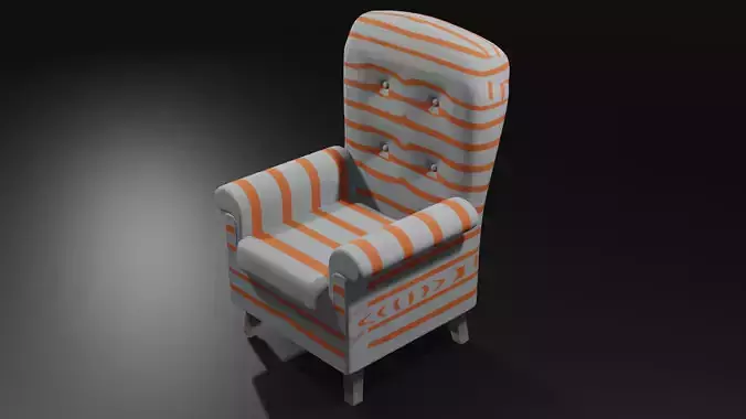 Chair orange and striped