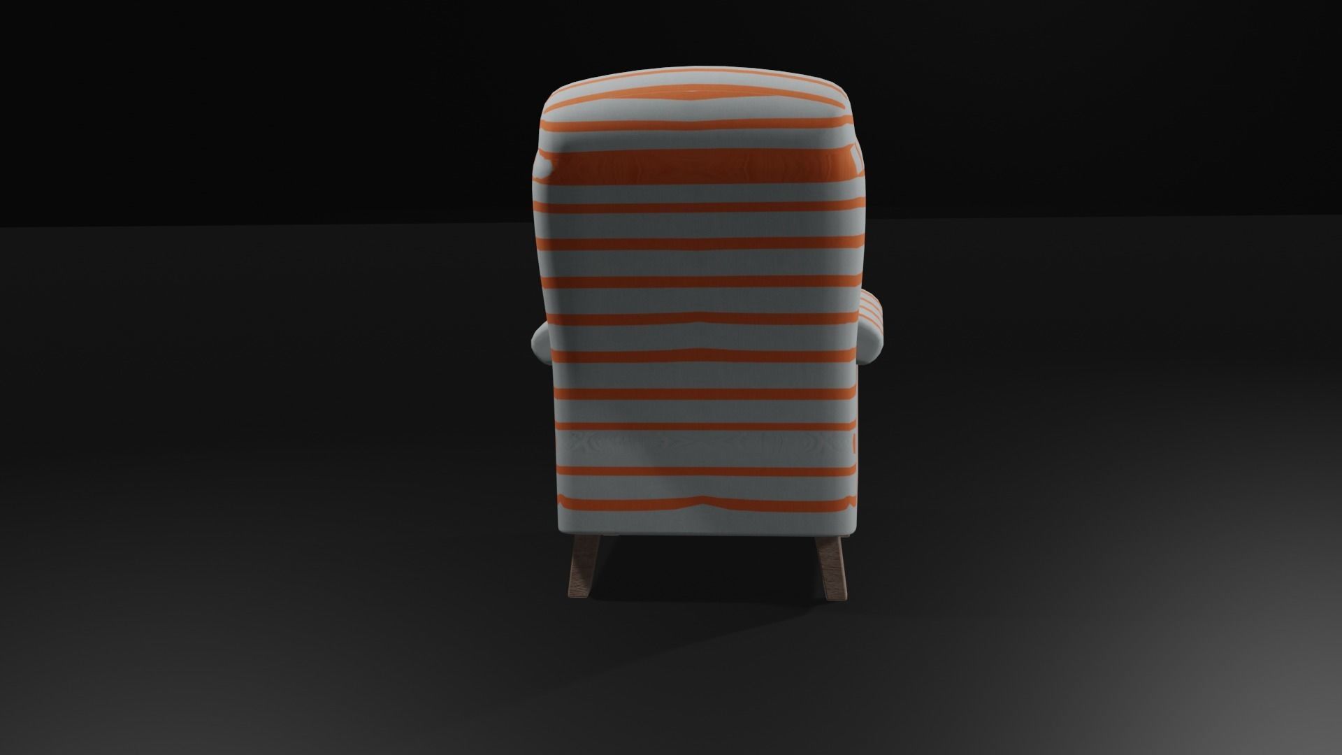 Chair orange and striped Low-poly 3D model_4