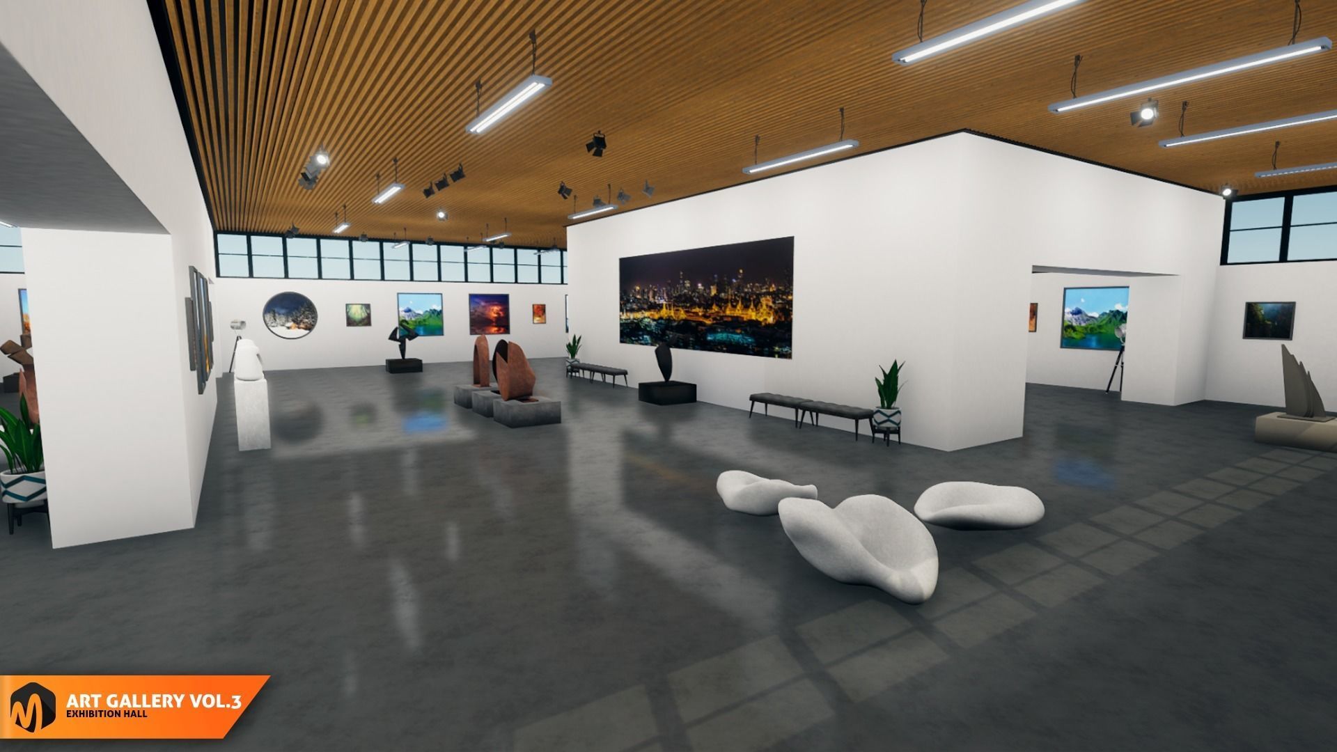 Art gallery Vol3 - exhibition hall 3D model_2