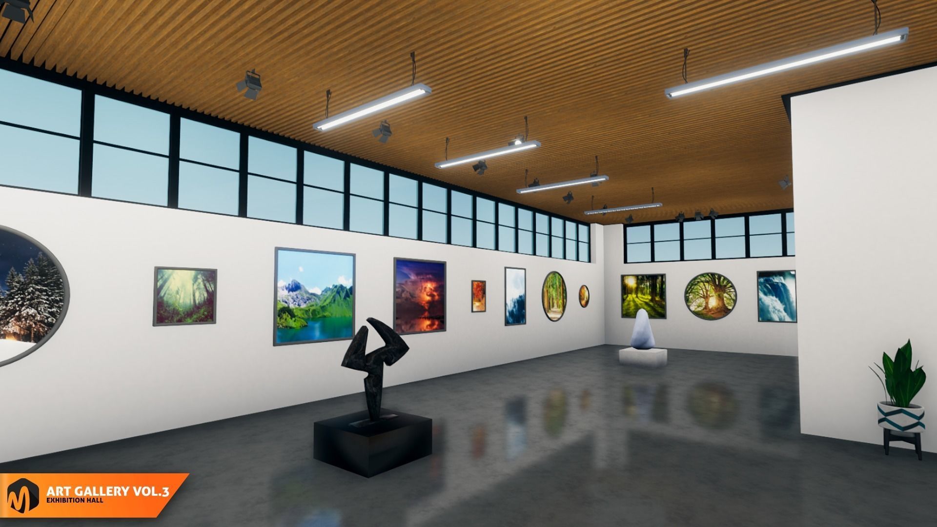 Art gallery Vol3 - exhibition hall 3D model_6