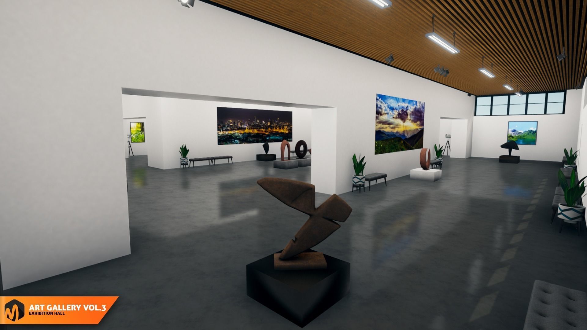 Art gallery Vol3 - exhibition hall 3D model_11