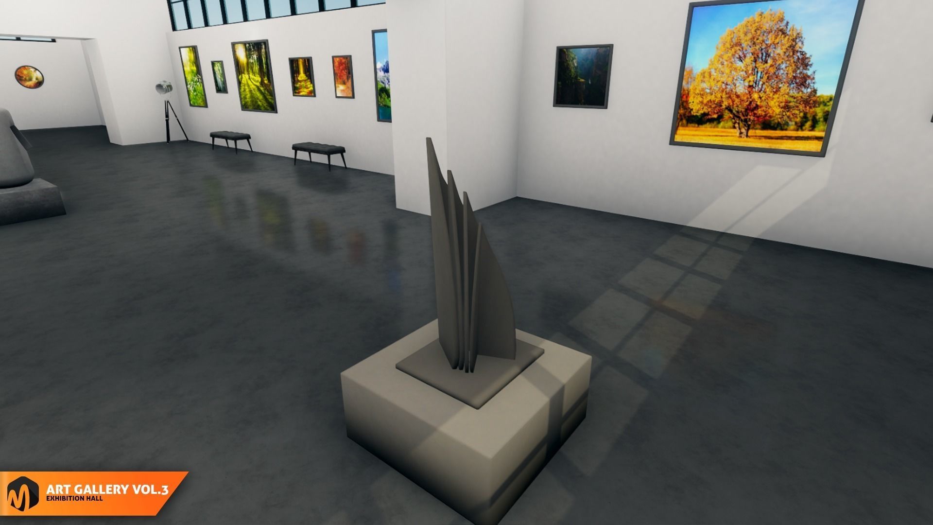 Art gallery Vol3 - exhibition hall 3D model_8