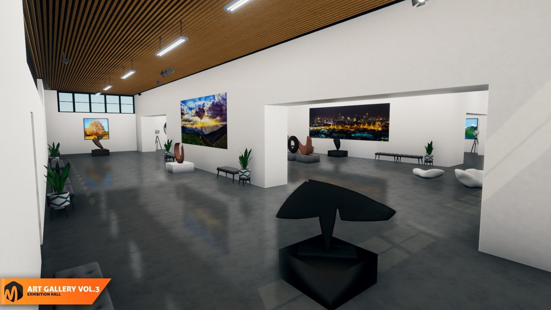 Art gallery Vol3 - exhibition hall 3D model_10
