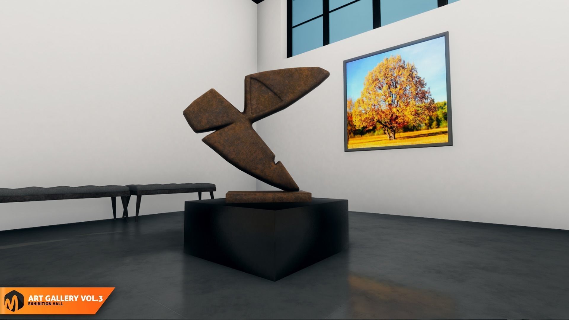 Art gallery Vol3 - exhibition hall 3D model_12