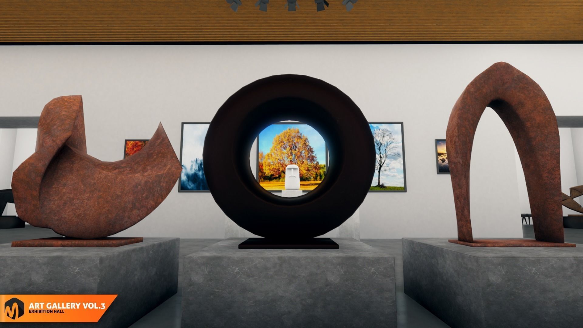 Art gallery Vol3 - exhibition hall 3D model_9