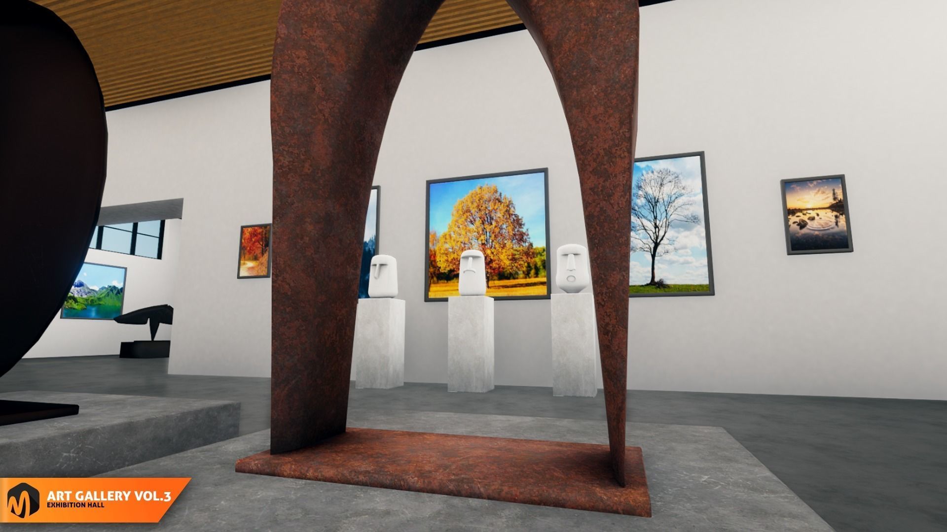 Art gallery Vol3 - exhibition hall 3D model_1