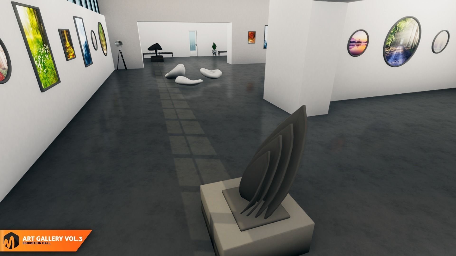 Art gallery Vol3 - exhibition hall 3D model_3