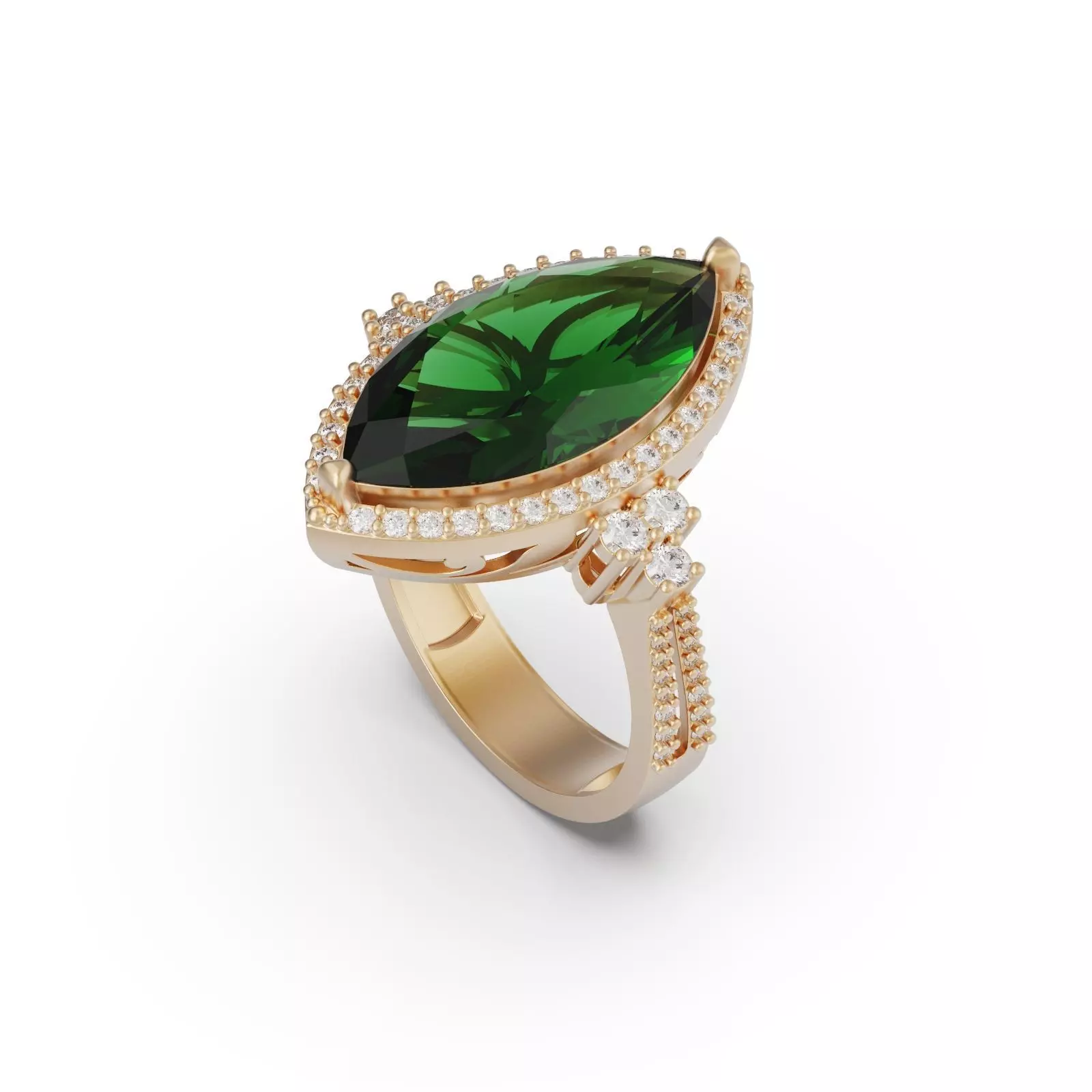 Fashion ring Marquise 3D print model