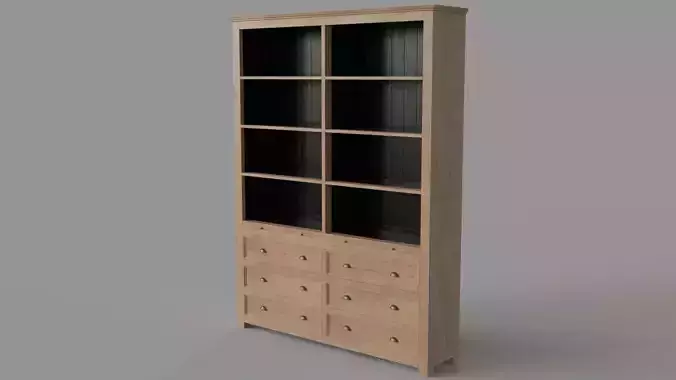 Wright Library Bookshelf White Wash