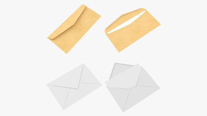 Envelopes for mockup 01 3D Model Collection