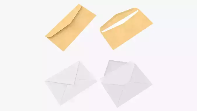 Envelopes for mockup 01 3D Model Collection