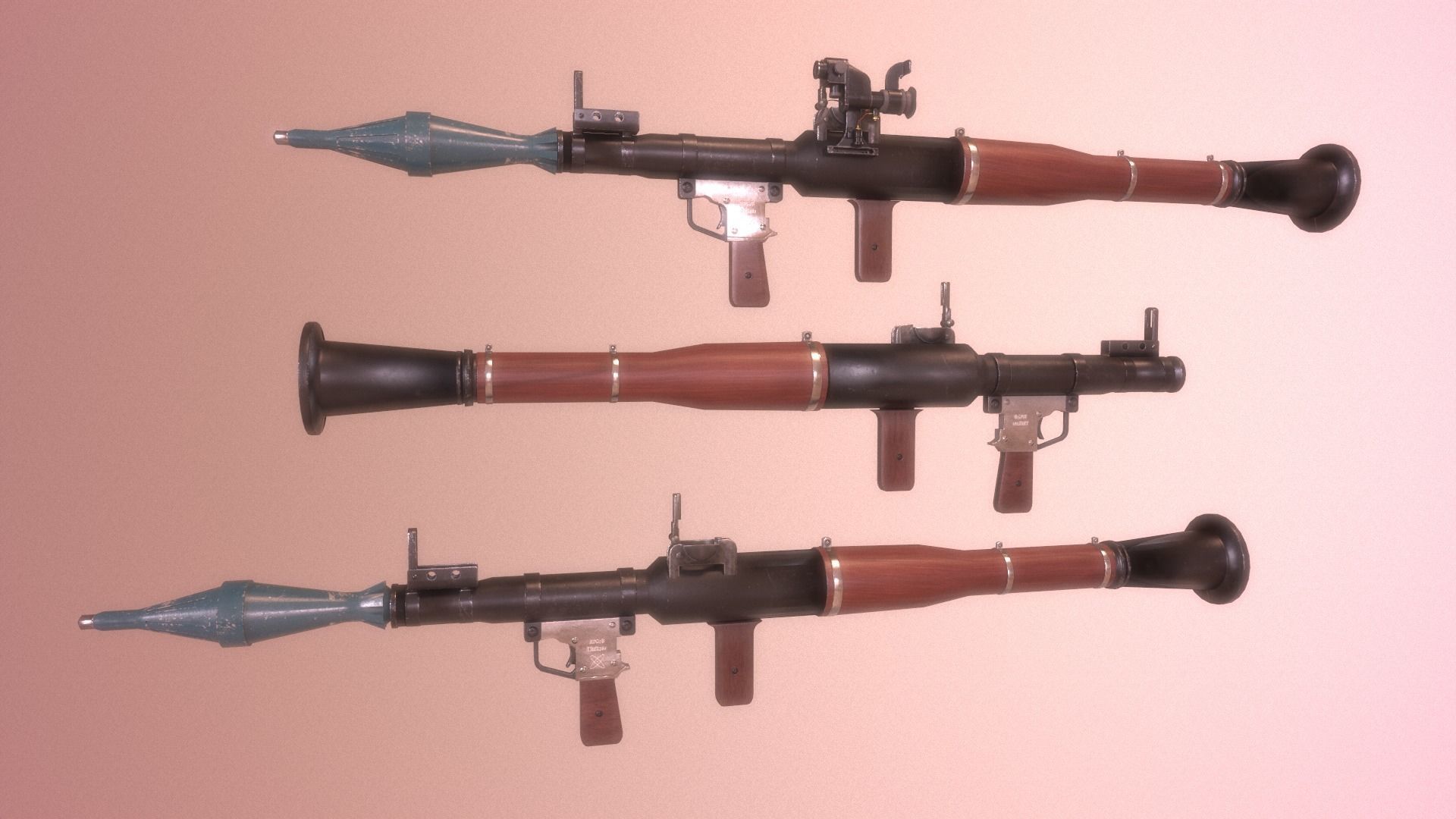 RPG 7 Launcher for Games Low Poly Low-poly 3D model_8