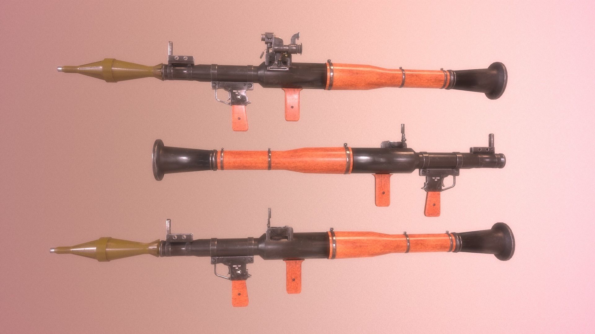 RPG 7 Launcher for Games Low Poly Low-poly 3D model_17