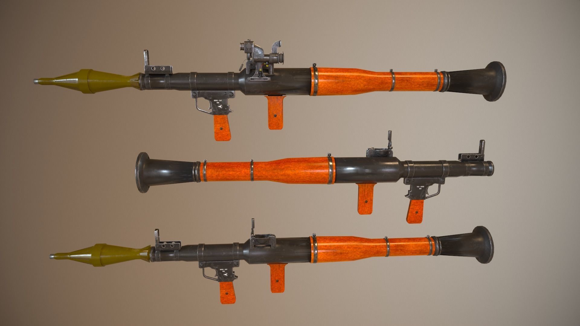 RPG 7 Launcher for Games Low Poly Low-poly 3D model_14