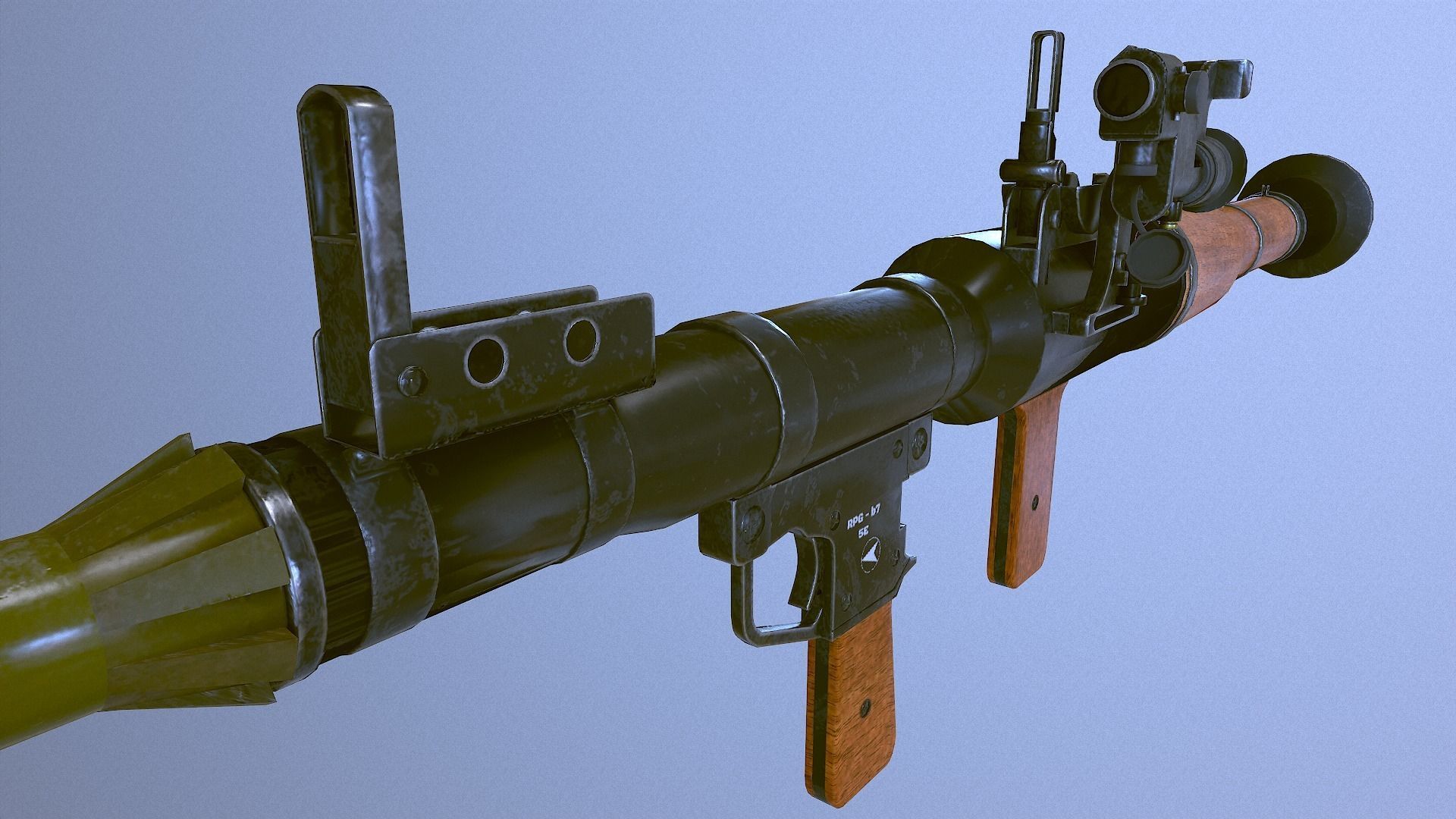 RPG 7 Launcher for Games Low Poly Low-poly 3D model_21