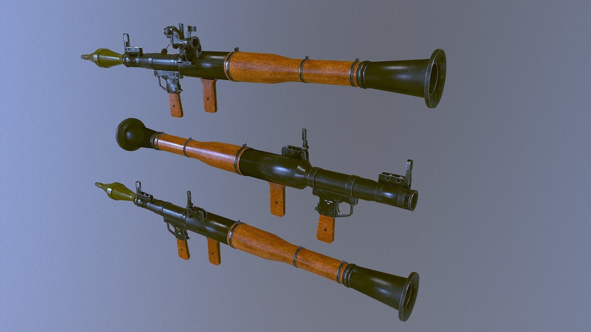 RPG 7 Launcher for Games Low Poly Low-poly 3D model_20