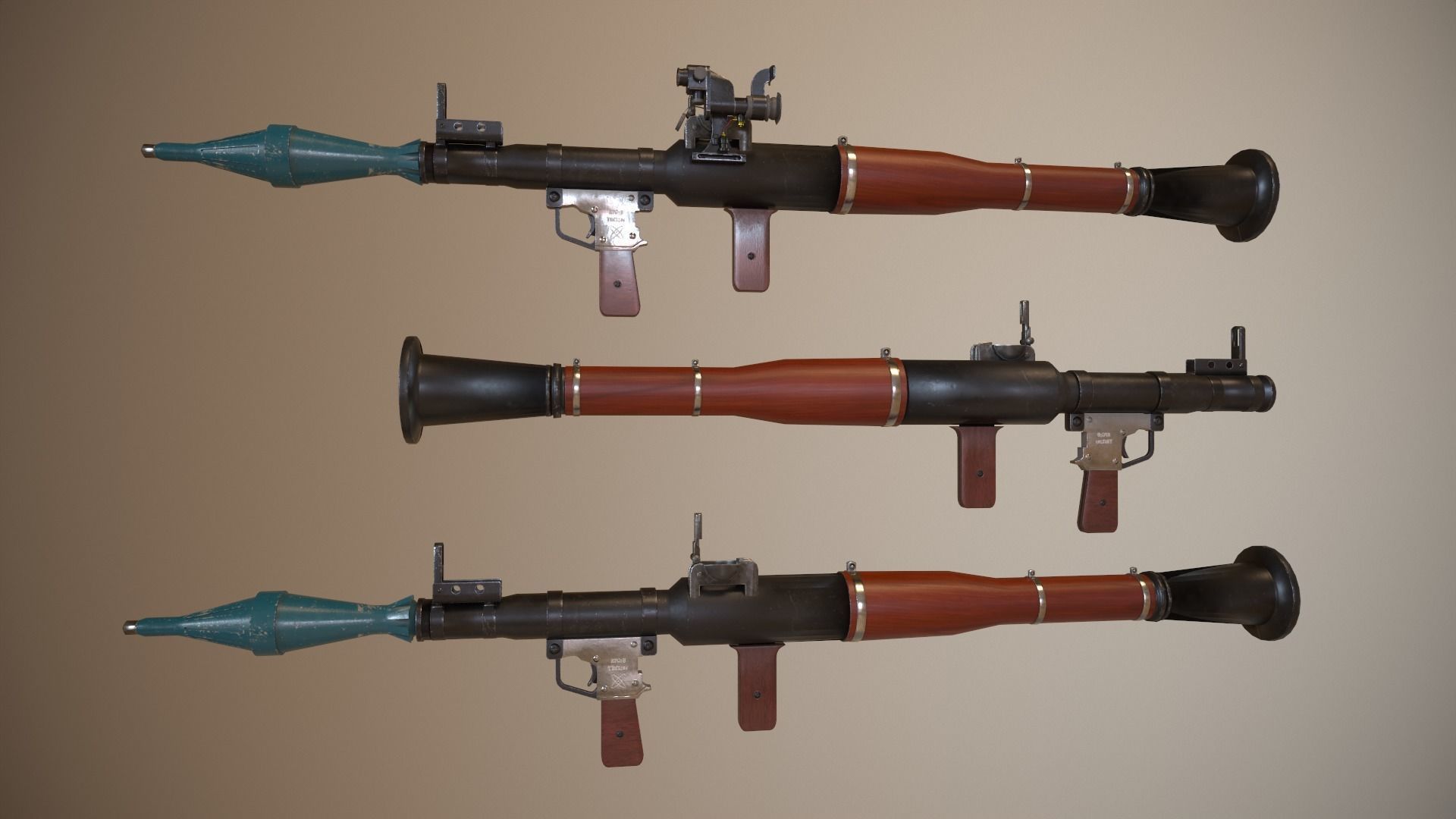 RPG 7 Launcher for Games Low Poly Low-poly 3D model_11