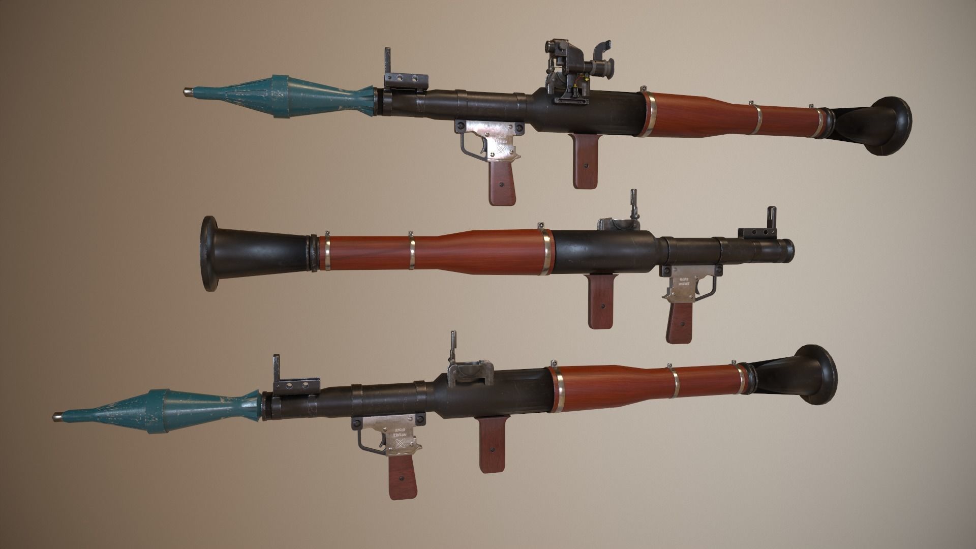 RPG 7 Launcher for Games Low Poly Low-poly 3D model_9