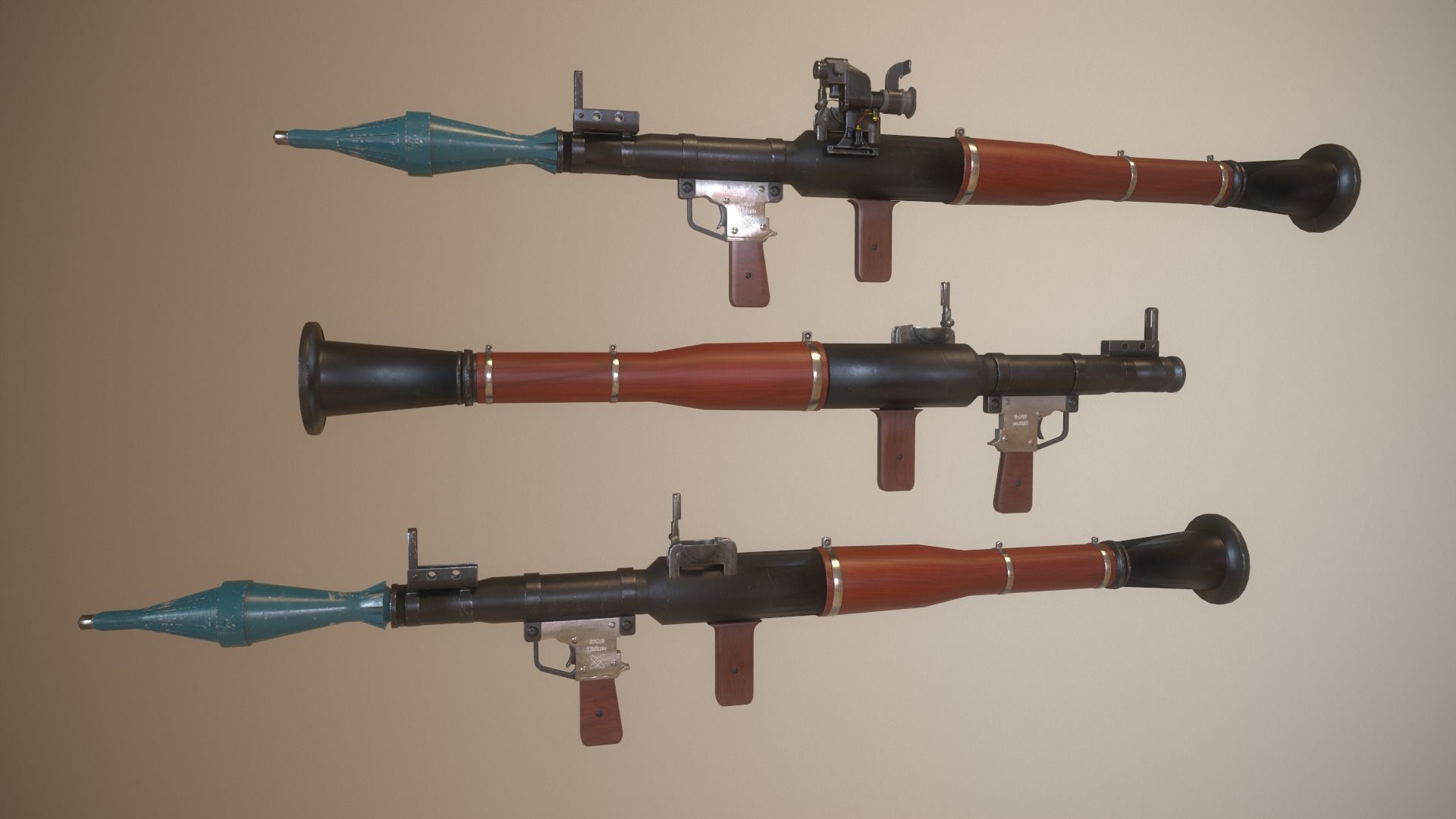 RPG 7 Launcher for Games Low Poly Low-poly 3D model_7