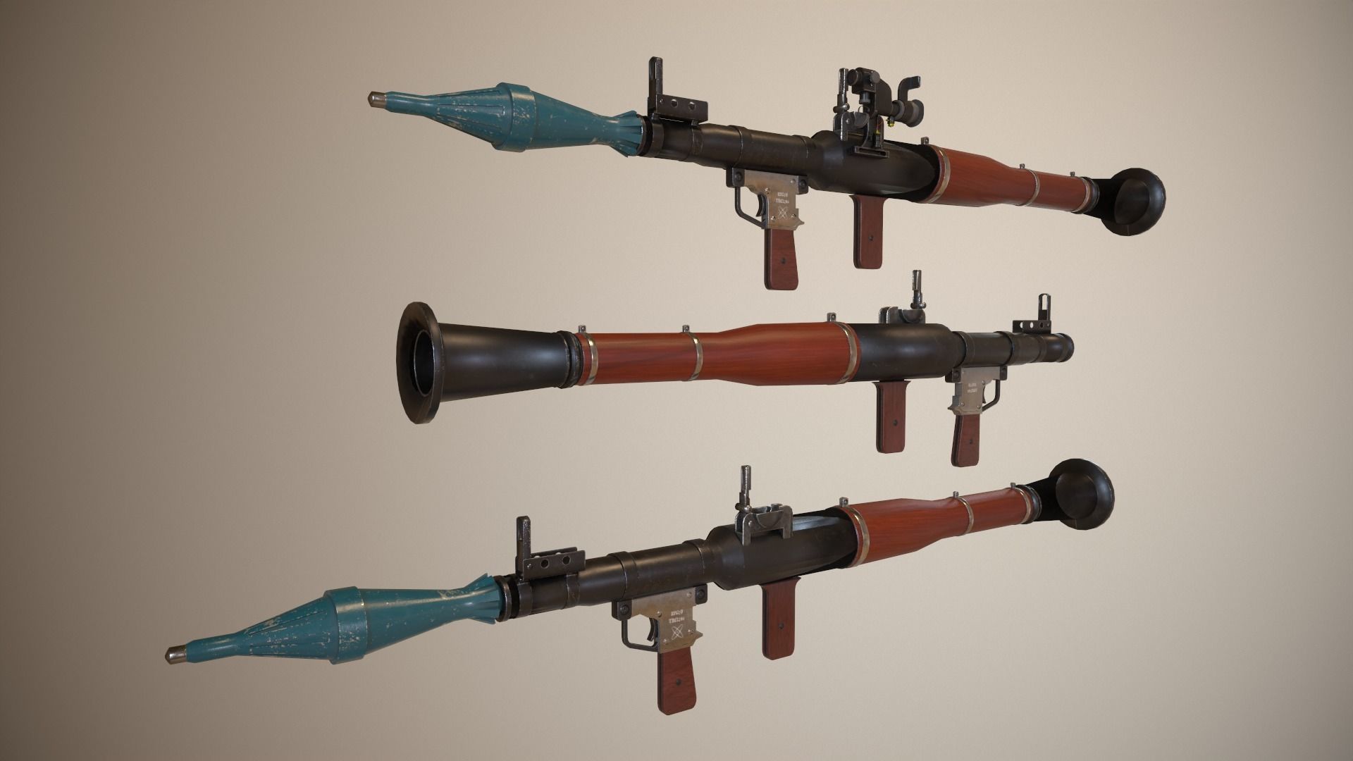 RPG 7 Launcher for Games Low Poly Low-poly 3D model_10