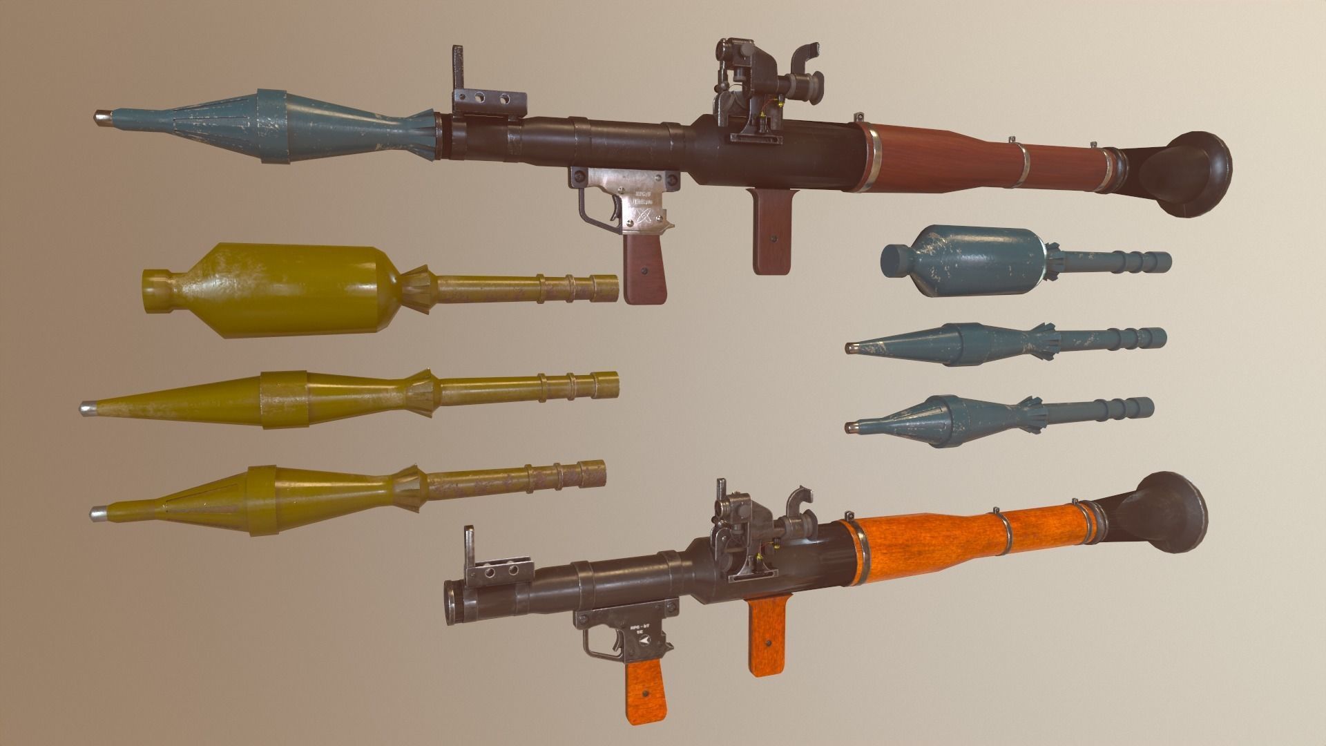 RPG 7 Launcher for Games Low Poly Low-poly 3D model_4