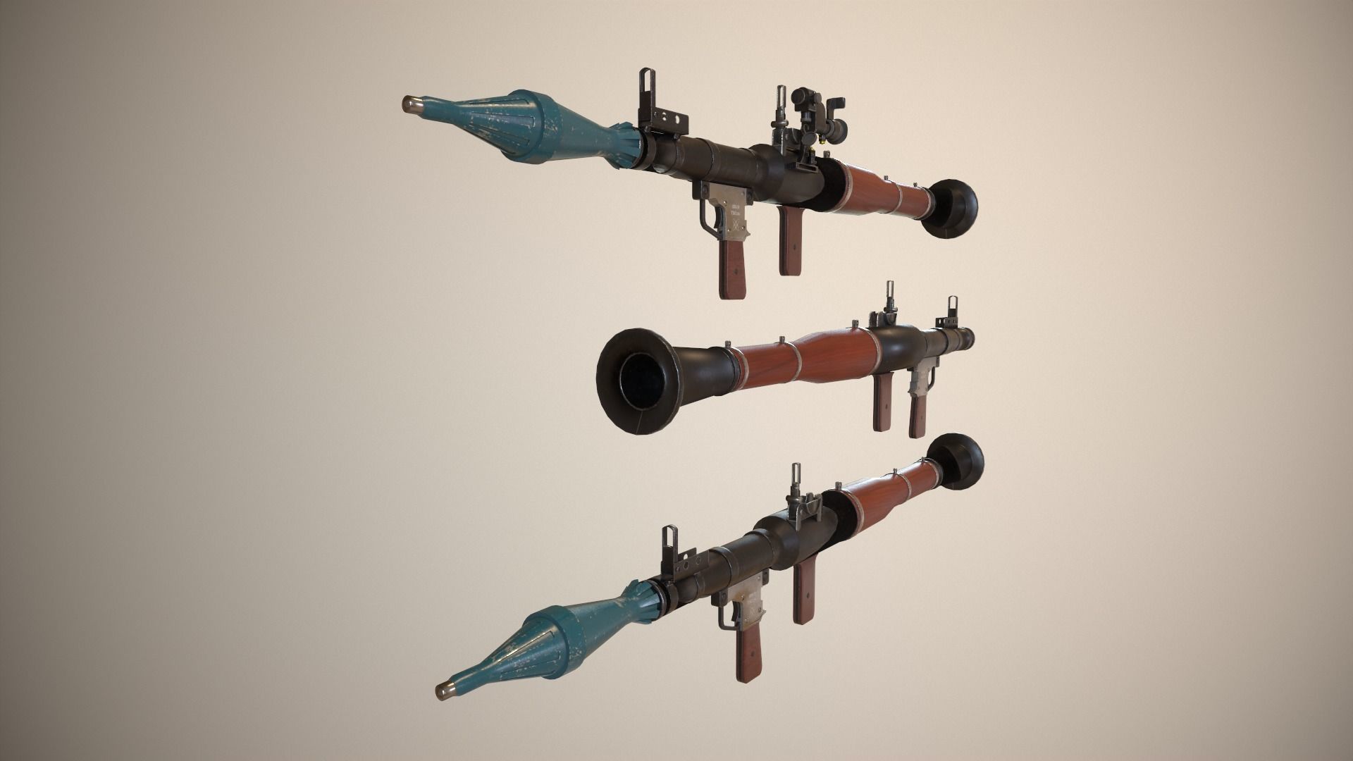RPG 7 Launcher for Games Low Poly Low-poly 3D model_12