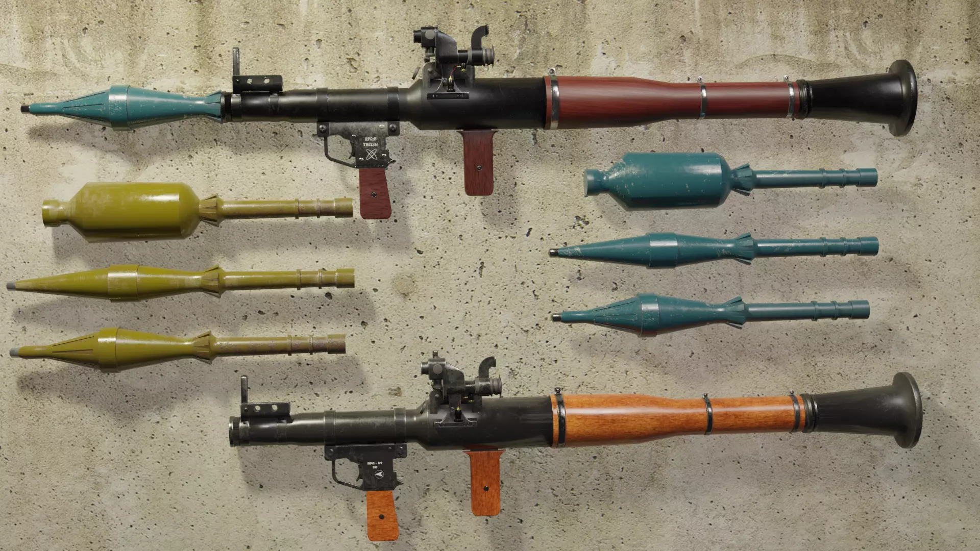 RPG 7 Launcher for Games Low Poly Low-poly 3D model_0