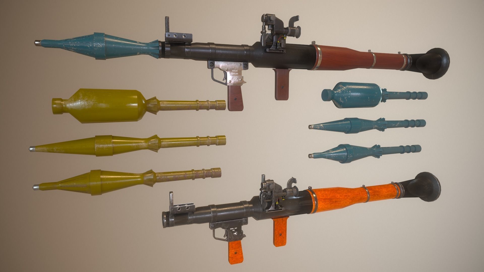RPG 7 Launcher for Games Low Poly Low-poly 3D model_6