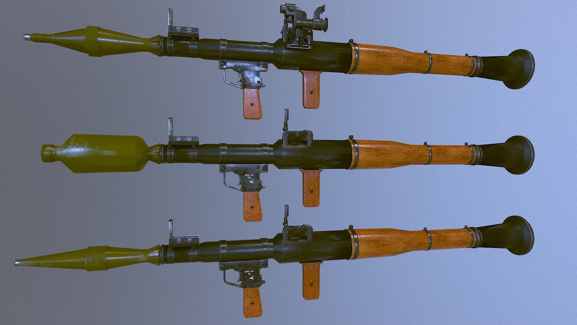 RPG 7 Launcher for Games Low Poly Low-poly 3D model_25