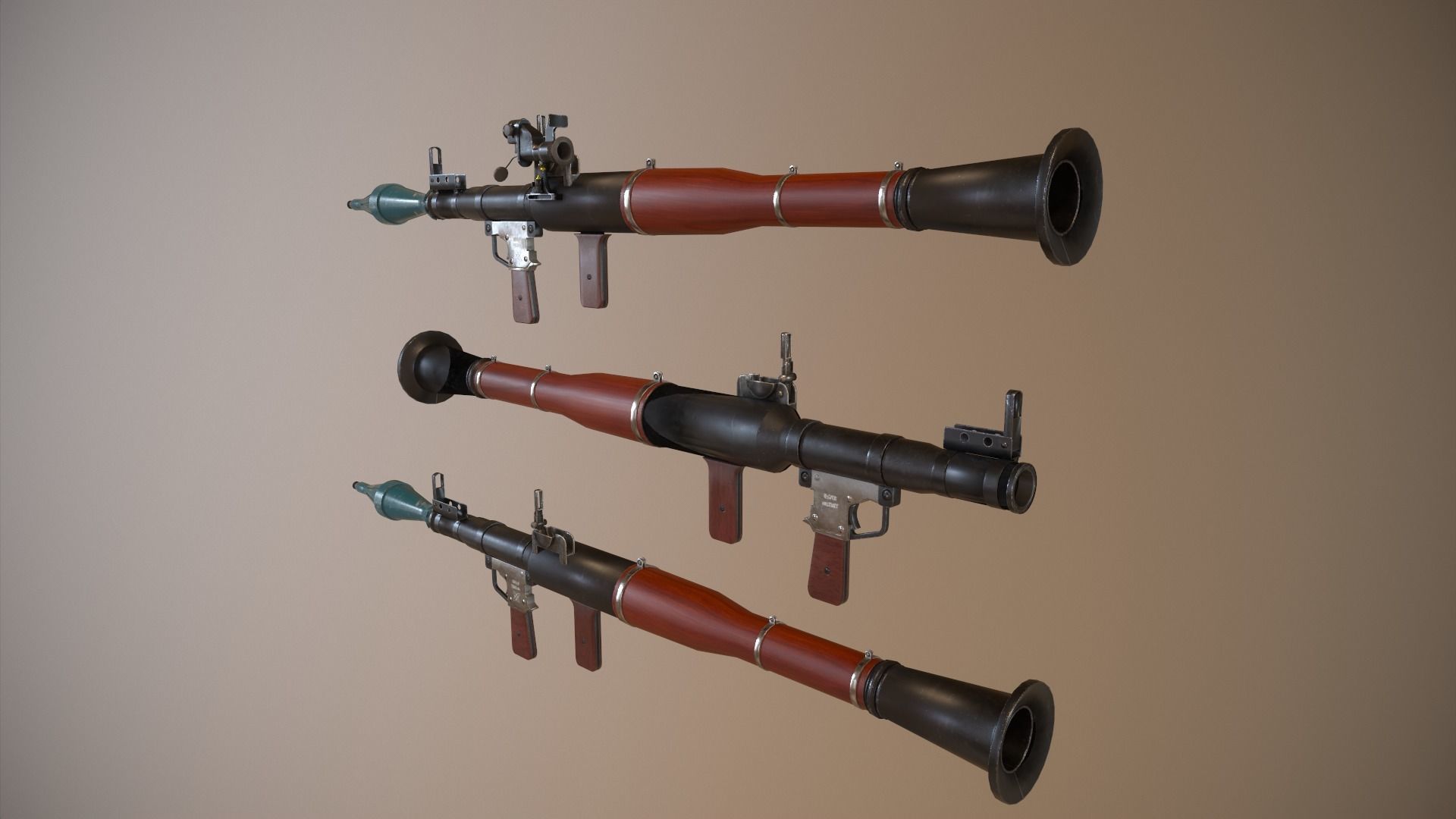 RPG 7 Launcher for Games Low Poly Low-poly 3D model_13