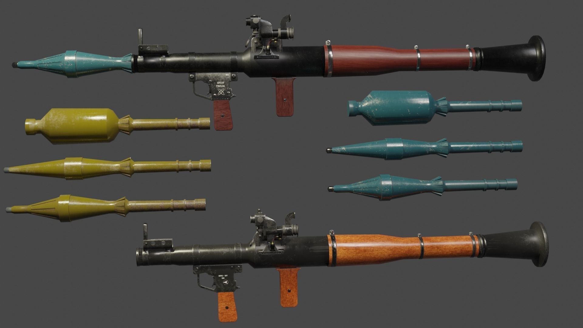 RPG 7 Launcher for Games Low Poly Low-poly 3D model_3
