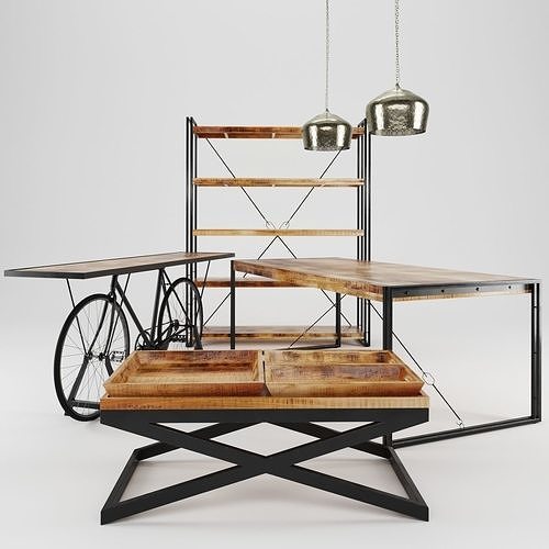 INDUSTRIAL FURNITURE SET 3D model