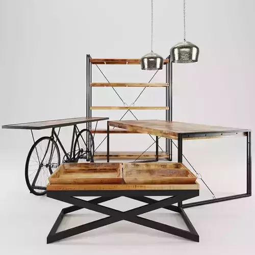 INDUSTRIAL FURNITURE SET 3D model