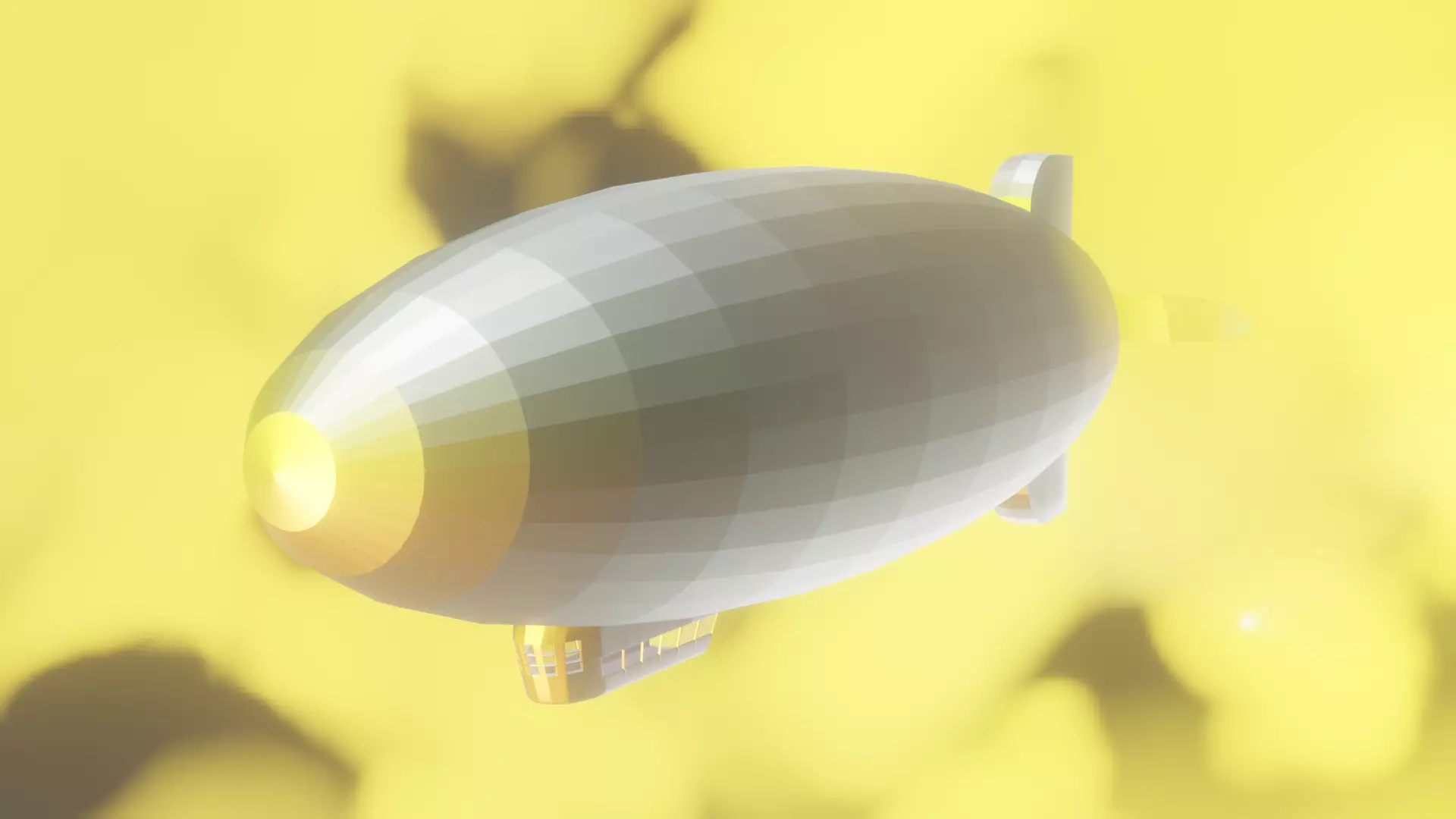 AirShip flying in sky 3D model_0