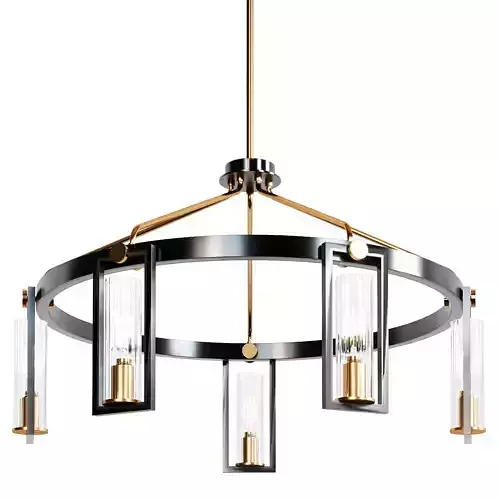 Ramos Matte Black and Warm Gold Ring Chandelier