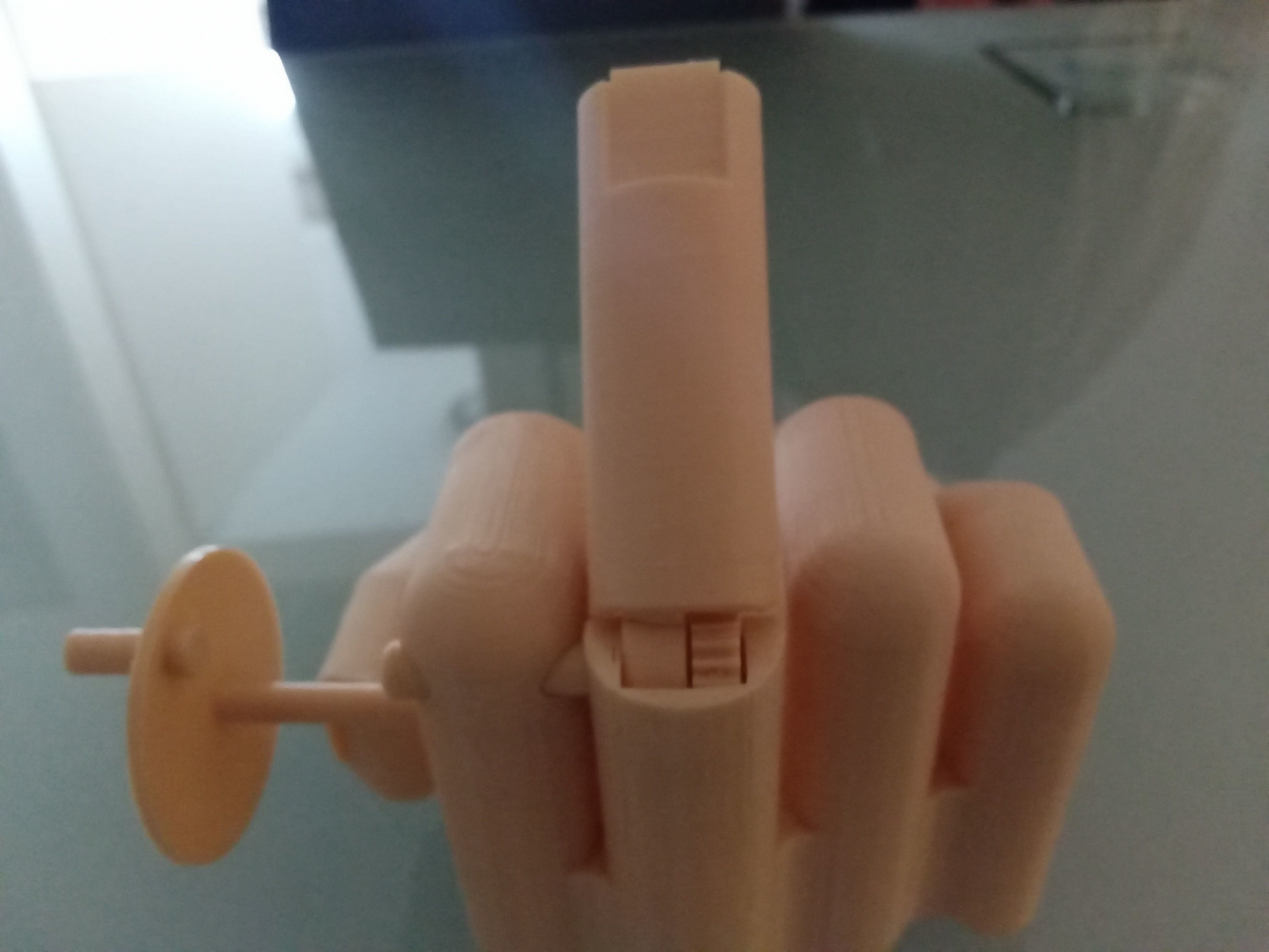Middle finger with gear Stinkefinger 3D print model_8