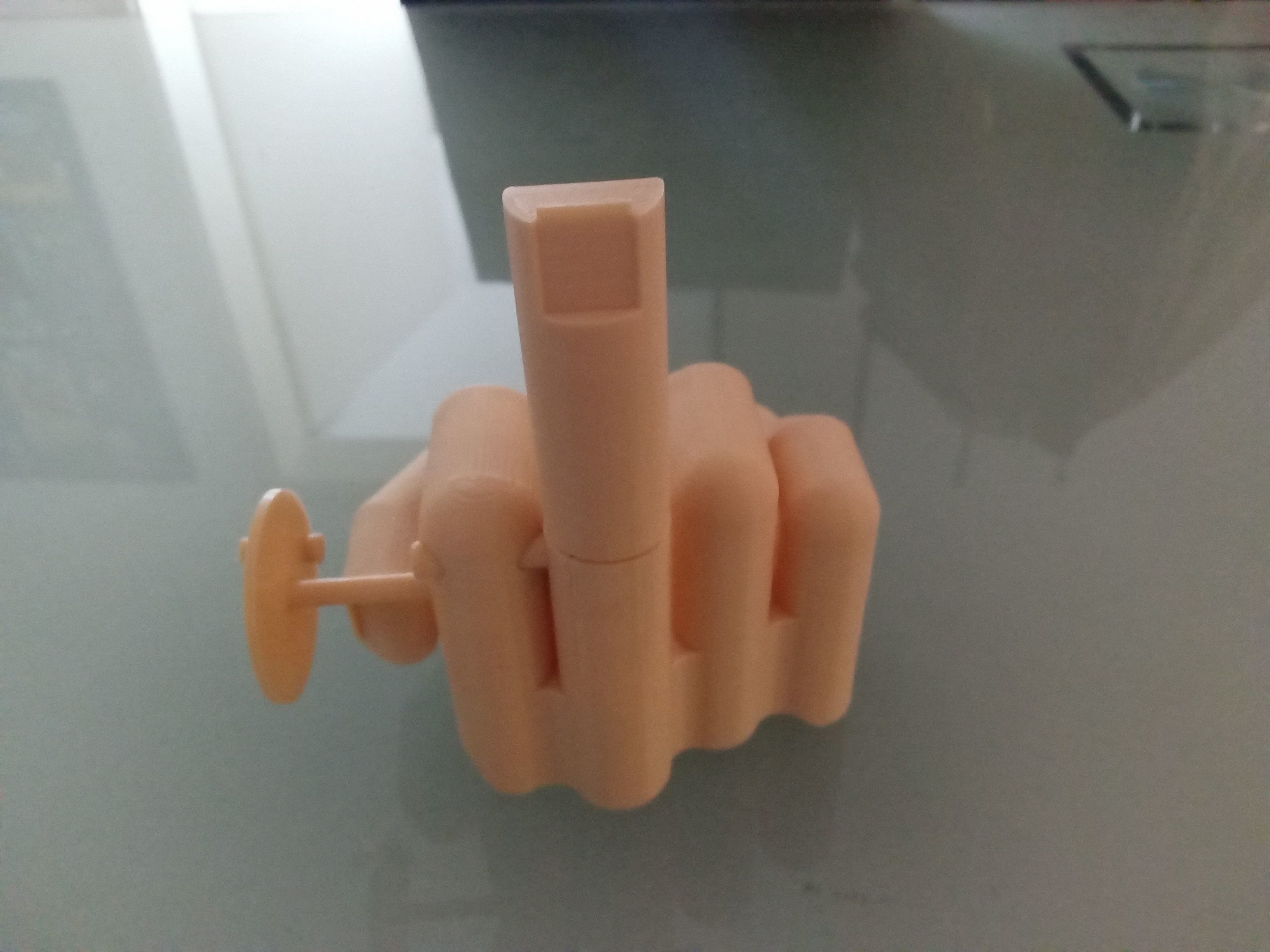 Middle finger with gear Stinkefinger 3D print model_1